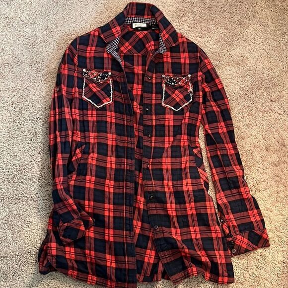 Miss Me Tops - Miss me flannel